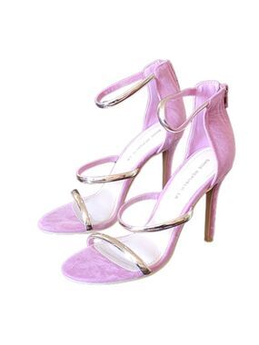 Shoe republic la high heels sandal color pink and gold size 6.5